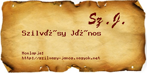 Szilvásy János névjegykártya