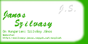 janos szilvasy business card